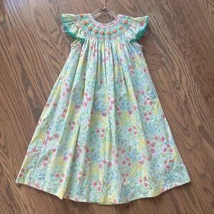 Shrimp & Grits Floral Smocked Dress with Ruffled Sleeves size 5